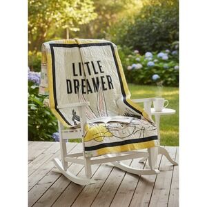 Little Dreamer Baby Quilt Handmade Looney Tunes Nursery Blanket 48x40